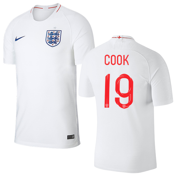 England #19 Cook Home Thai Version Soccer Country Jersey